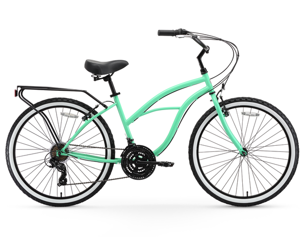 Sixthreezero 24 Inch 21 Speed Women's Beach Cruiser Bicycle with Sixthreezero 24 Inch 21 Speed Women's Beach Cruiser Bicycle with