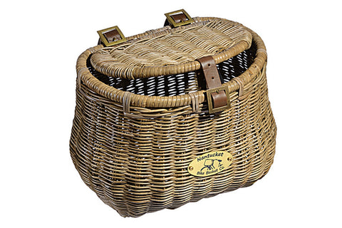 Nantucket Madaket Creel Front Basket with Lid - Adult Size