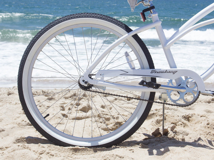 womens white beach cruiser bicycle Firmstrong Urban Lady Aluminum, White - Women's 26" Beach Cruiser Bike
